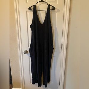 Sleeveless Loose Marled Fleece Jumpsuit 3X
